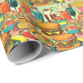 Abbildung des Retro Food Comic Geschenkpapier (Rolleneckpunkt)