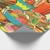 Abbildung des Retro Food Comic Geschenkpapier (Ecke)
