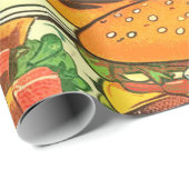 Abbildung des Retro Food Comic Geschenkpapier (Rolleneckpunkt)