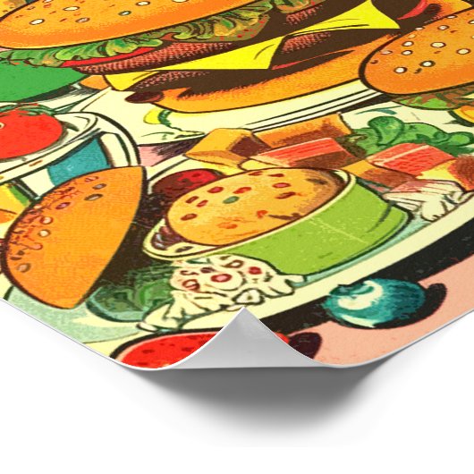 Abbildung des Retro Food Comic Poster (Ecke)