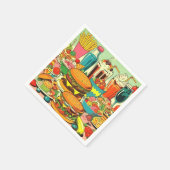 Abbildung des Retro Food Comic Serviette (Ecke)