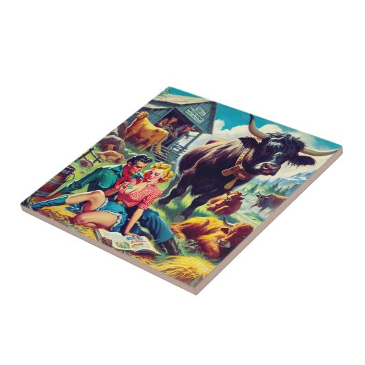 Abbildung des Retro-Länderkopfes Fliese (Seite)