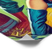 Abbildung des Retro-Länderkopfes Poster (Ecke)