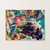 Abbildung des Retro-Länderkopfes Puzzle (Horizontal)