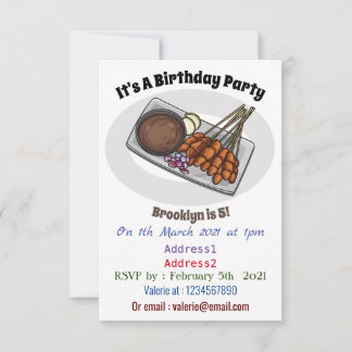 Abbildung des Satay-Cartoon Einladung