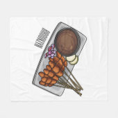 Abbildung des Satay-Cartoon Fleecedecke (Vorderseite (Horizontal))