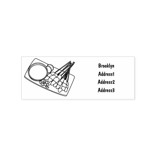 Abbildung des Satay-Cartoon Gummistempel (Prägung)