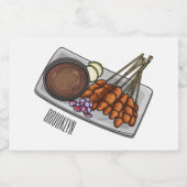 Abbildung des Satay-Cartoon Lebensmitteletikett (Einzelnes Label)