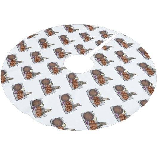 Abbildung des Satay-Cartoon Polyester Weihnachtsbaumdecke (Schrägansicht)