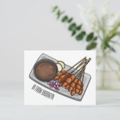 Abbildung des Satay-Cartoon Postkarte (Stehend Vorderseite)