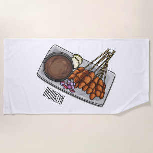 Abbildung des Satay-Cartoon Strandtuch