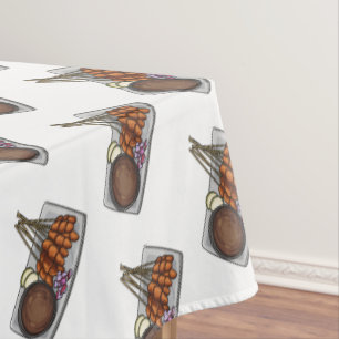 Abbildung des Satay-Cartoon Tischdecke