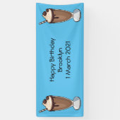 Abbildung des Schokoladenmilch-Cartoon Banner (Vertikal)