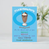 Abbildung des Schokoladenmilch-Cartoon Einladung (Stehend Vorderseite)