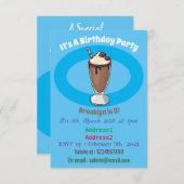 Abbildung des Schokoladenmilch-Cartoon Einladung (Vorne/Hinten)