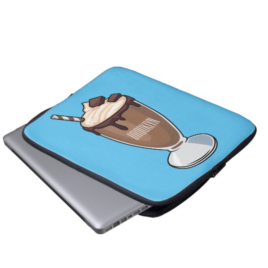 Abbildung des Schokoladenmilch-Cartoon Laptopschutzhülle (Vorne Knopf)