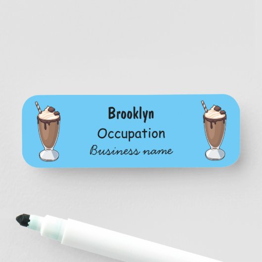 Abbildung des Schokoladenmilch-Cartoon Namensschild (Beispiel)