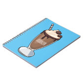 Abbildung des Schokoladenmilch-Cartoon Notizblock (Linke Seite)