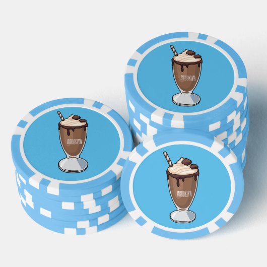 Abbildung des Schokoladenmilch-Cartoon Pokerchips (Stapel)