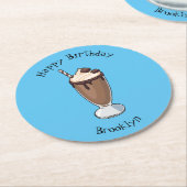 Abbildung des Schokoladenmilch-Cartoon Runder Pappuntersetzer (Angewinkelt)