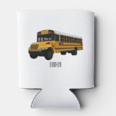 Abbildung des Schulbus-Cartoon Dosenkühler (Rückseite)