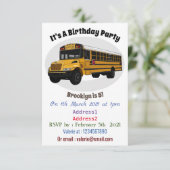 Abbildung des Schulbus-Cartoon Einladung (Stehend Vorderseite)