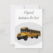Abbildung des Schulbus-Cartoon Einladung (Rückseite)