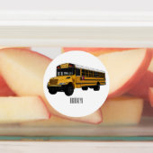 Abbildung des Schulbus-Cartoon Etiketten (Befestigt)