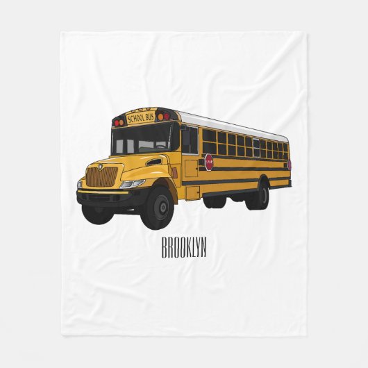 Abbildung des Schulbus-Cartoon Fleecedecke (Vorderseite)