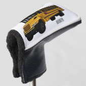 Abbildung des Schulbus-Cartoon Golf Headcover (3/4 Vorderseite)