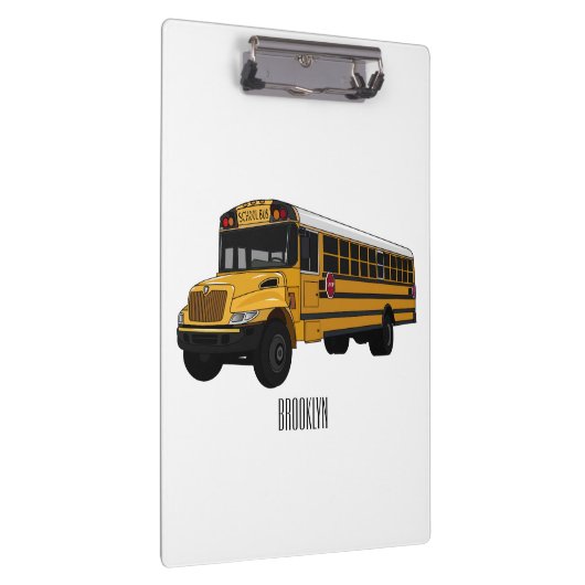 Abbildung des Schulbus-Cartoon Klemmbrett (Rechts)