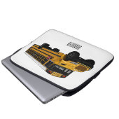Abbildung des Schulbus-Cartoon Laptopschutzhülle (Vorne Knopf)