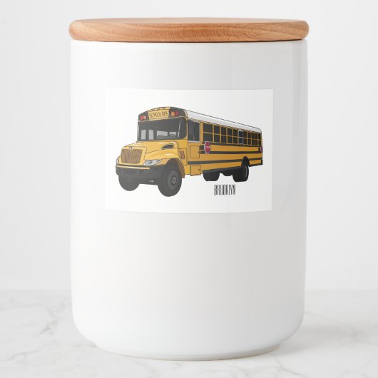 Abbildung des Schulbus-Cartoon Lebensmitteletikett (Vorderseite)