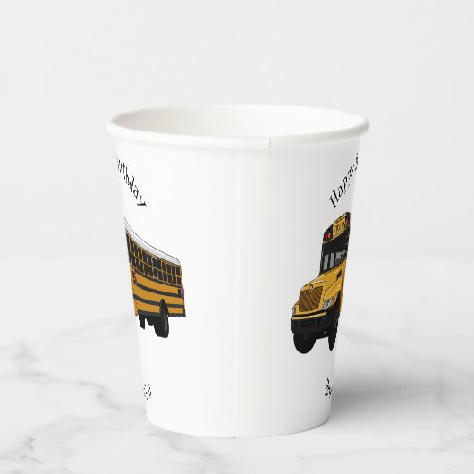 Abbildung des Schulbus-Cartoon Pappbecher (Rechts)