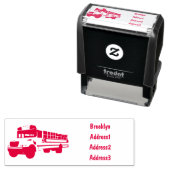 Abbildung des Schulbus-Cartoon Permastempel (Beispiel)