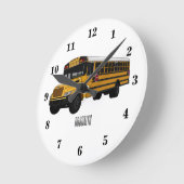 Abbildung des Schulbus-Cartoon Runde Wanduhr (Winkel)