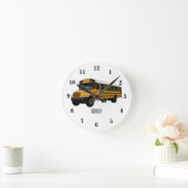 Abbildung des Schulbus-Cartoon Runde Wanduhr (Zuhause)