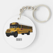 Abbildung des Schulbus-Cartoon Schlüsselanhänger (Rückseite)
