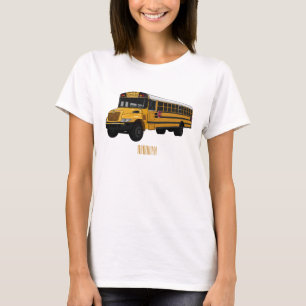 Abbildung des Schulbus-Cartoon T-Shirt