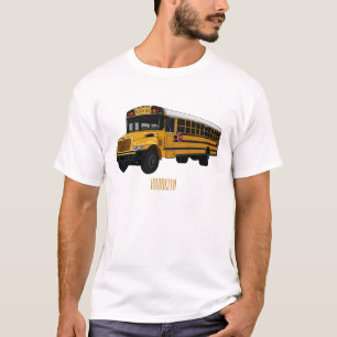Abbildung des Schulbus-Cartoon T-Shirt