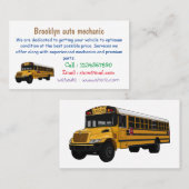 Abbildung des Schulbus-Cartoon Visitenkarte (Vorne/Hinten)