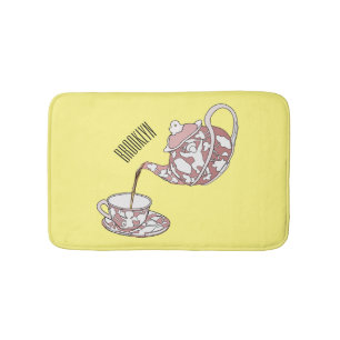 Abbildung des Teacup-Set-Cartoon Badematte