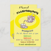 Abbildung des Teacup-Set-Cartoon Einladung (Vorne/Hinten)