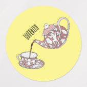 Abbildung des Teacup-Set-Cartoon Etiketten (Design 1)