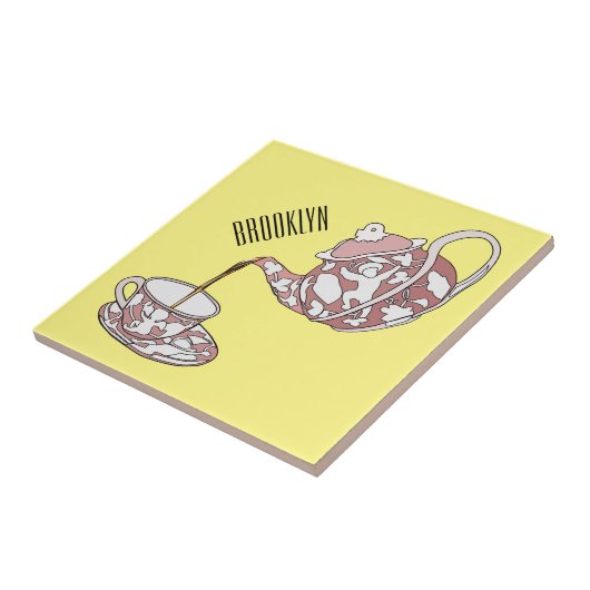 Abbildung des Teacup-Set-Cartoon Fliese (Seite)