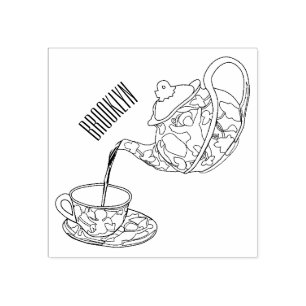 Abbildung des Teacup-Set-Cartoon Gummistempel