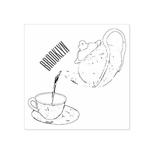 Abbildung des Teacup-Set-Cartoon Gummistempel (Prägung)