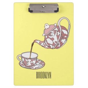 Abbildung des Teacup-Set-Cartoon Klemmbrett