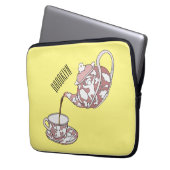 Abbildung des Teacup-Set-Cartoon Laptopschutzhülle (Vorderseite Links)