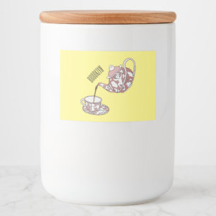 Abbildung des Teacup-Set-Cartoon Lebensmitteletikett